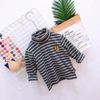 德绒加厚恒温儿童保暖内衣套装宝宝男童女童秋衣秋裤随心裁 59332深灰条(德绒上衣) 80cm(90码(建议80高左右穿