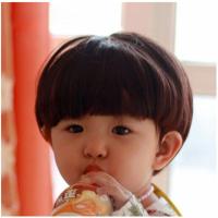 宝宝假发婴儿童假发套公主中长卷发摄影假发套女童假发韩版头饰 蘑菇头深棕色3个月-1.5岁