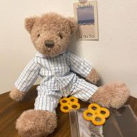 ins穿衣绅士熊陪睡安抚娃娃毛绒玩偶女泰迪小熊公仔玩具生日礼物 领结熊-玩偶 坐高20cm站高30cm