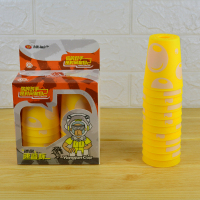 儿童迷你速叠杯小号飞叠杯学生幼儿园益智玩具飞碟杯比赛专用套装 盒装(迷你黄色)+教程