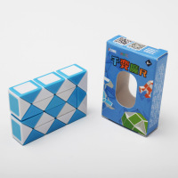 ZCUBE魔方24段多变玩法变形益智儿童礼物地摊玩具组 迷你魔尺24段[蓝白]