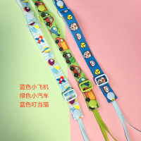 婴儿手推车玩具挂带宝宝童床牙胶防掉链安抚奶嘴防掉带 3条装 蓝飞机+绿汽车+蓝叮当猫
