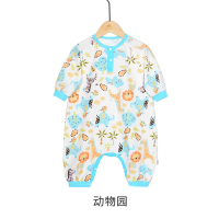 婴儿睡袋四季通用款中大童春秋夏季薄款宝宝防踢被空调房连体睡衣 动物园 80cm