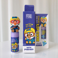 韩国啵乐乐儿童唇膏保湿滋润补水宝露露宝宝防干裂水果味唇膏2.5g 蓝色 原味