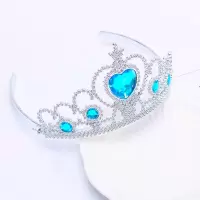儿童皇冠冰雪奇缘魔法棒套装爱莎公主头饰女童王冠发饰项链首饰盒 灰色 普通皇冠