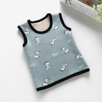 儿童春秋冬季保暖背心内穿一体绒男女童马夹贴身加绒加厚宝宝马甲 小狗狗 80cm（建议身高70到80）