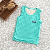 儿童加绒背心保暖背心冬季内穿加厚中小童贴身吊带小孩男童女童 青色 背心 100#建议身高90