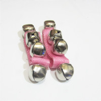 婴儿宝宝玩具手铃腕铃响铃脚铃儿童非洲鼓舞蹈腕带布艺摇铃铛 大号粉色1对