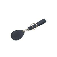 头层牛皮迷你IC门禁卡套真皮小区圆形水滴感应id保护套钥匙扣 疯马皮黑色