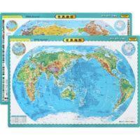 双面世界政区+世界地形单张桌面地图二合一防水防折速查国防教育 双面世界政区+世界地形单张桌面地图二合一防水防折速查国防教