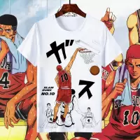 灌篮高手潮牌T恤联名樱木三井寿周边衣服青少年篮球短袖体恤衫男t 樱木隔扣 S