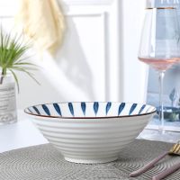 釉下彩面碗大号家用陶瓷简约个性创意汤碗水果拉面碗沙拉碗餐具 流星雨 7英寸斗笠碗1个