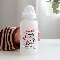 奶嘴吸管水杯成人奶瓶大人鲸鱼喷水学生少女可爱便携大容量吸管式 小熊磨砂[带重力球]+杯刷