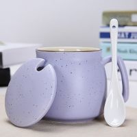 冲藕粉的碗冲泡藕粉的杯子泡藕粉的碗冲芝麻糊喝的杯子冲泡杯带 早餐杯满天星紫色瓷勺早餐杯满