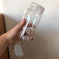 破损包赔耐热渐变色玻璃杯便携水杯磨砂玻璃杯杯子女学生韩版可爱 透明白 杯子