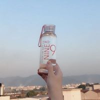 ins小清新可爱玻璃杯女学生大容量便携创意韩版原宿泡茶随手水杯 透明9[450ml] 单杯