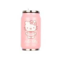 创意韩版易拉罐保温杯男女学生儿不锈钢可乐吸管水杯子个性潮刻字 小号粉猫