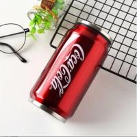 304水杯杯子不锈钢保温杯学生男女创意易拉罐儿童吸管情侣便携杯 红可乐*200ML不保温不是22