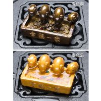 变色茶宠小猪摆件精品可养招财茶桌茶台功夫茶具配件饰品猪茶宠物 幸福一家人（变色款）