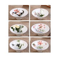 高白青花瓷斗笠杯品茗杯个人杯建盏杯品茶杯陶瓷功夫茶杯主人单杯 梅兰竹菊随机发一个