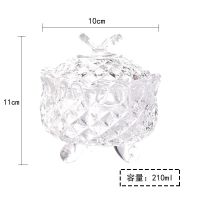 欧式彩色玻璃糖果罐带盖储存罐糖果盒创意透明储物罐茶叶罐蝴蝶盖[8月17日发完] 蝴蝶(透明白)
