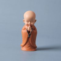 迷你禅意小和尚禅意摆件古风办公室茶桌面装饰中国风少林寺纪念品 一切皆空18A[高8.5CM]