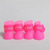 果色狗狗鞋子春夏防水鞋狗狗雨鞋小狗鞋子泰迪比熊宠物鞋狗狗鞋套 粉色雨鞋 S号约适合3斤内