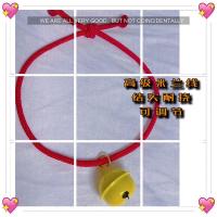 宠物猫咪铃铛项圈可爱可调节狗狗颈圈泰迪比熊脖子饰品花朵小鱼[8月29日发完] 红绳铃铛款(超结实可调节) XS号(建议1