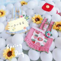 春夏季狗狗吊带背心可爱裙子泰迪比熊法斗柯基棉薄款宠物猫咪衣服 红色草莓 XXS