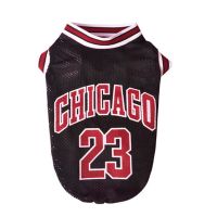 小型犬比熊泰迪狗衣服薄款夏装中型犬法斗柯基防晒服宠物柴犬背心 黑色篮球背心 S码(3-6斤)