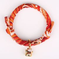 日本和风猫咪项圈狗牌铃铛饰品项链刻字招财猫身份牌宠物吊牌猫牌 秋水小招财猫 颈围14-20cm