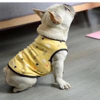 春秋法斗宠物背心法国斗牛犬夏薄款服饰中小型犬巴哥英斗狗狗衣服 黄色(小树枝) S(12斤左右)