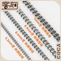 316L不锈钢宠物链子狗牌挂链大型犬中型犬时尚项链不锈钢狗链调节 5.3mm宽,25cm长 S-小型