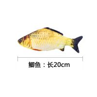 猫玩具鱼猫薄荷逗猫棒自嗨磨牙小猫抱枕宠物仿真老鼠激光猫咪用品 鲫鱼20cm无拉链