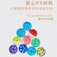 逗猫棒猫咪玩具钢丝彩色羽毛带铃铛逗猫玩具宠物猫棒互动神器 铃铛球5个