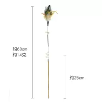 长杆孔雀羽毛逗猫棒带铃铛宠物玩具猫咪用品猫玩宠物用品逗猫神器 孔雀羽毛(金色杆子加长) 单支装