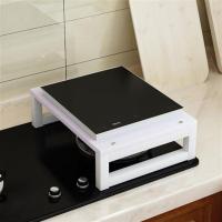 厨房微波炉置物架电磁炉架子 电饭煲底座 调味料收纳架锅支架 白架+白色面 推荐加强款