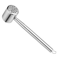 加厚家用304不锈钢肉锤牛肉锤牛排工具锤高档松肉锤敲肉锤嫩肉锤 304圆形肉锤