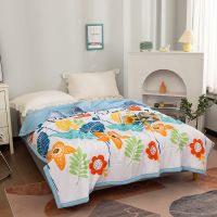泰国乳胶夏凉被新款水洗棉印花夏被学生宿舍薄被子单双人空调夏被 花之语 150*200cm单人被