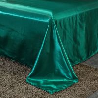 夏季水洗真丝冰丝床单天丝被单丝滑简约裸睡素色单件1.8米双人床 翡翠绿 120X230cm床单[0.9m床]