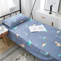 单件床单学生宿舍单人床寝室上下铺被单简约小清新格子ins风男女 恐龙乐园 120x230cm适用学生宿舍床