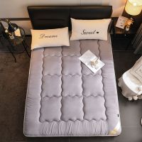 加厚床垫四季床褥子1.8m床可折叠1.5m双人学生床垫宿舍单人床垫被 加厚四季款 优雅气质灰 透气防滑可折叠 90*20