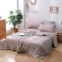 水洗棉新款夏被空调被学生宿舍单双人薄被子被芯可机洗夏被春秋被 卡其灰[手包边] 110*150cm(儿童被)
