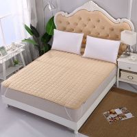 四季通用薄床垫床褥榻榻米防滑保护垫可机洗床单双人学生宿舍垫子 驼色 90*200cm