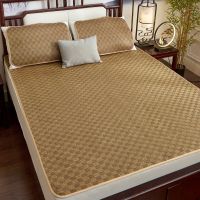 凉席三件套1.8m床藤席家用草席夏季折叠单人学生宿舍冬夏两用席子 方块格藤席 0.6m宽*1.2m长(无枕套)