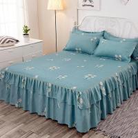 [品牌清货]皇冠防滑床罩床裙三件套单件新款韩版公主风床单床套 [双边]繁花似锦 1.0x2.0[单件/随机发货]