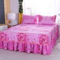 芊宇床裙单件不起球不缩水亲肤磨毛床罩 玫瑰恋人-粉 S 100*200cm