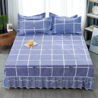 夏季水洗棉床裙单件床单防滑床笠床套席梦思保护套韩式不起球床罩 青春格调[蕾丝边] [1.2米床]200x230cm