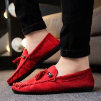 春季乐福鞋男士休闲鞋韩版豆豆鞋懒人鞋透气社会小伙鞋男鞋休闲鞋 RS05红 42