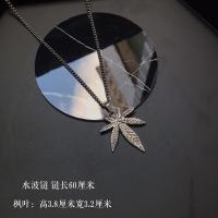 GD雏菊吊坠韩国权志龙同款小雏菊项链潮男生简约女ins情侣项链 枫叶-水波链60cm 简单包装